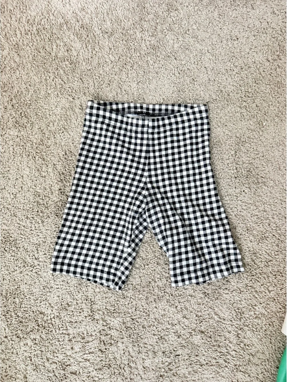 Old Navy Girls Size L 10-12 Black White Gingham Checkered Biker Shorts